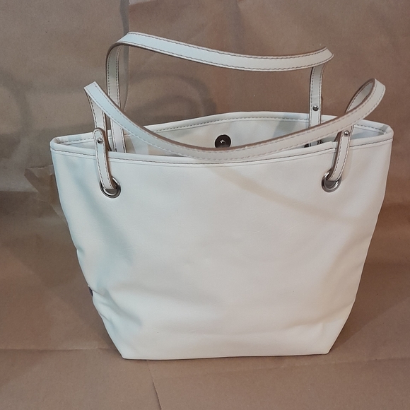 Relic Heather Tote Plaid Weave Pink Purple Yellow Shoulder Bag With Logo Charm - Picture 4 of 7